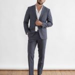 ISAAC DEWHIRST, sivý pánsky oblek, S/44-46 lu secondhand