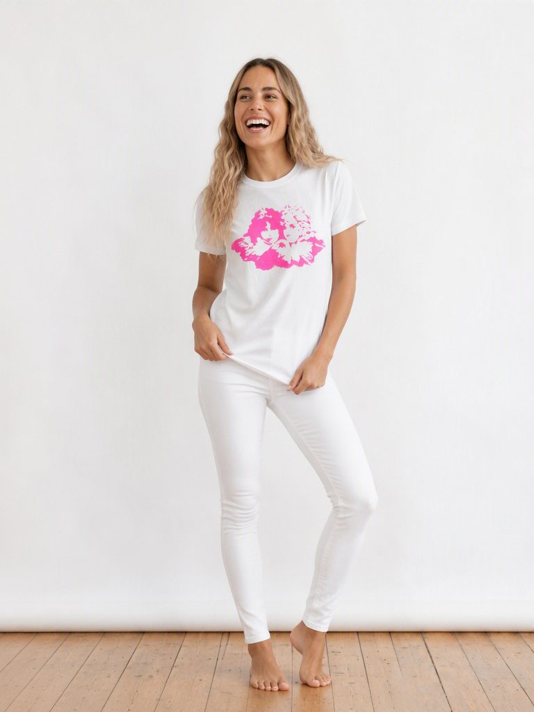 FIORUCCI, biele tričko s logom