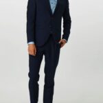 JACK&JONES, modrý pánsky oblek, L/52-54 lu secondhand