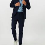 JACK&JONES, modrý pánsky oblek, L/52-54 lu secondhand
