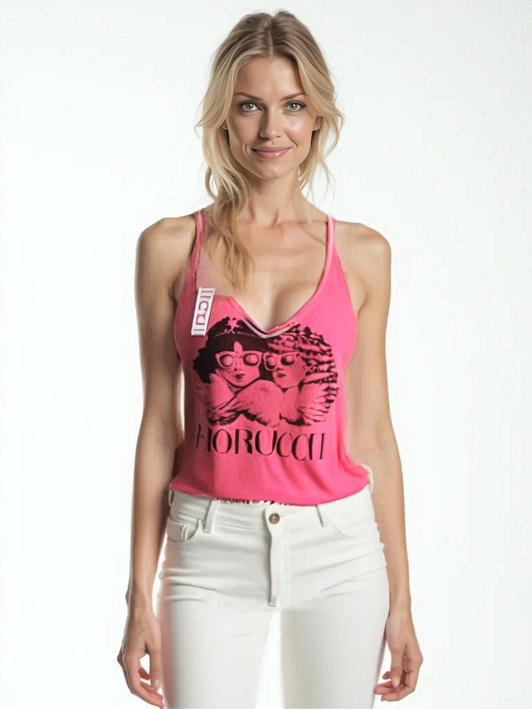FIORUCCI, letný ružový top, S/36/8