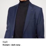KIGILI, pánsky modrý oblek, L/52-54 lu secondhand
