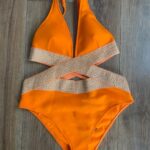 RIVER ISLAND, dámske oranžové plavky, XL/42/14