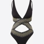 RIVER ISLAND, dámske čiernozlaté plavky, XS/34/6