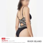 RIVER ISLAND, dámske čiernozlaté plavky, XS/34/6