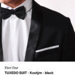 Tento elegantný pánsky oblek PIER ONE vo veľkosti M/48-50 je ideálnou voľbou na formálne príležitosti, svadby či večerné eventy. Čierna klasika s decentným saténovým detailom na saku dodáva outfitu sofistikovaný vzhľad.