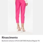 RINASCIMENTO, ružové bavlnené nohavice, S/36/8