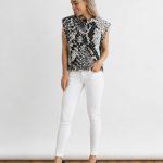 PINKO, čierno biely top