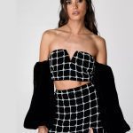 NASTY GAL, čierny top s perličkami, viac veľkostí