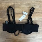 NASTY GAL, čierna podprsenka s perličkami, S/36/8