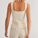 NASTY GAL, béžový rifľový top, S/36/8