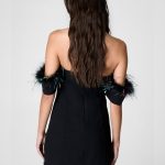 NASTY GAL, čierne šaty s pierkami, 3XL/46/18