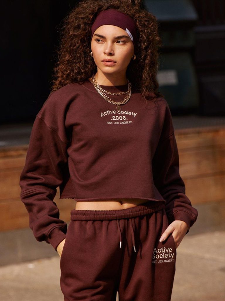 NASTY GAL, bordová cropped mikina, L/40/12