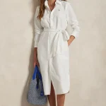POLO RALPH LAUREN, biele košeľové šaty